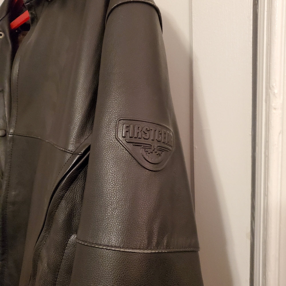 Firstgear thermoliner black leather motorcycle jacket XL - Picture 8 of 16